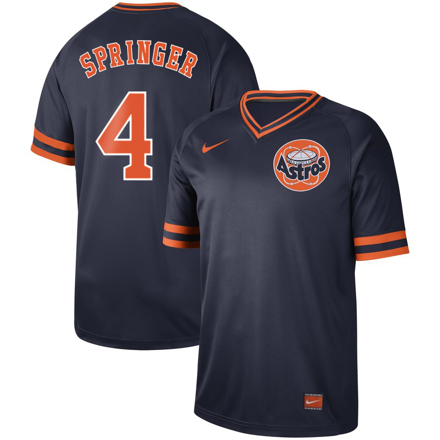 Men's Houston Astros #4 George Springer Navy Cooperstown Collection Legend Stitched MLB Jersey
